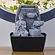 Innenbrunnen Zimmerbrunnen Feng Shui Weisheit LED Beleuchtung 24 cm, Grau