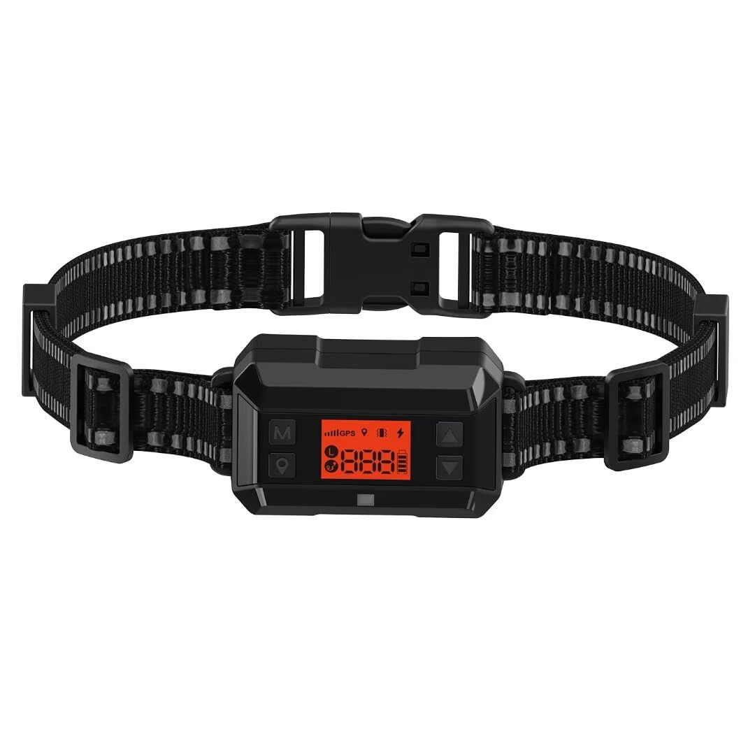 LEYOASD GPS Wireless Dog Fence, Containment System by GPS Signal Boundary with IPX7 Waterproof & Rechargeable Training Collar Receiver Radius 33-999 Yards for Outdoor Use, Black