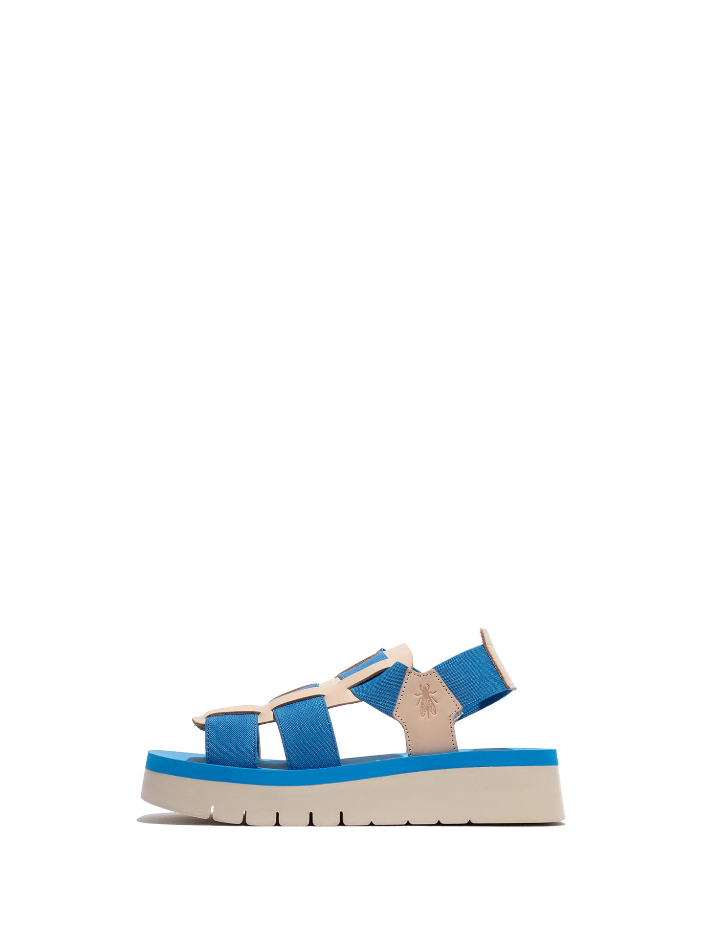 Fly London SAMB245FLY Women's Sandal, Natural/azurre/azurre