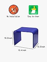 Vista 2 de Taburete de acrílico de 13" de ancho para niños pequeños, soporte para plantas, multiusos como taburete resistente al agua para la ducha, taburete