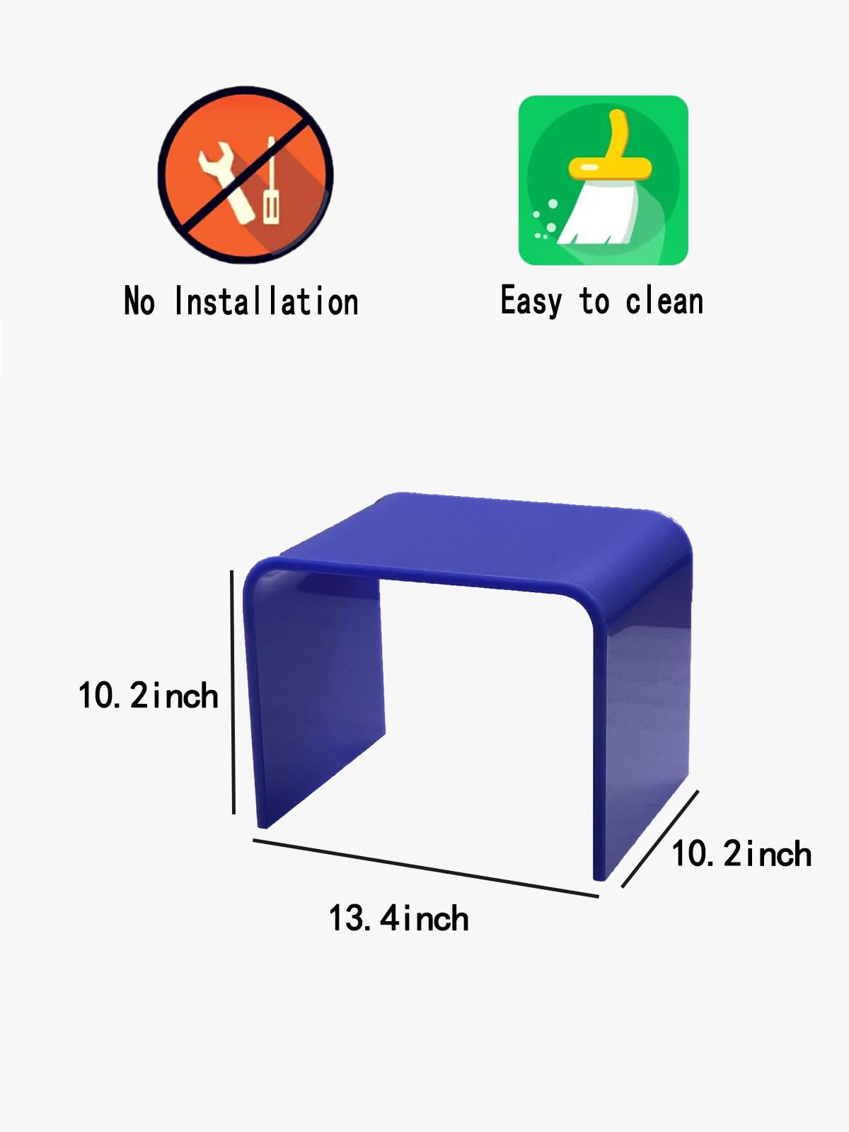 Acryl-Tritthocker, 33 cm breit, kleiner Kinder-Tritthocker, Pflanzenständer, vielseitig einsetzbar als Dusch-/wasserabweisender Hocker, transparenter Fußhocker für Badezimmer, Sitz- und