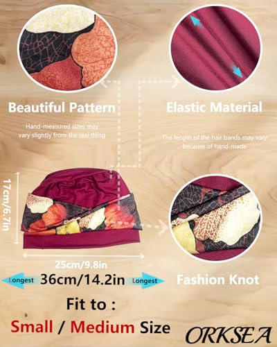 Image of Chemo Headwear for Women Knot Beanies with Stretch Elastic Turbans Soft Cancer Hats Head Coverings Scarf Headwraps