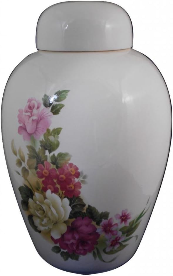 Rose -Funeral Urn - Cremation Urn for Human Ashes - Hand Made Pottery