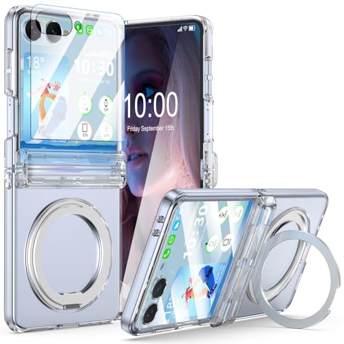 Coque de protection rigide pour Galaxy Z Flip 7 transparente avec béquille
