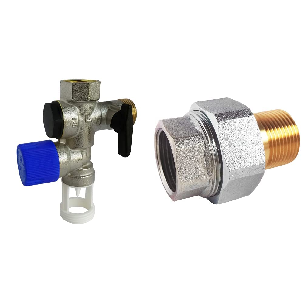 Groupe de sécurité laiton NF 20/27 avec raccord isolant diélectrique pour chauffe-eau