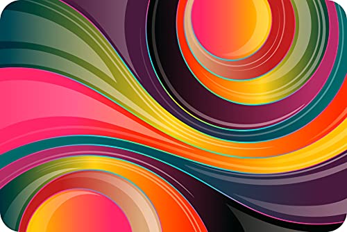 Vibrant Swirls - Glass Worktop Protector by Pearl Glass (60 x 40cm Extra Large)