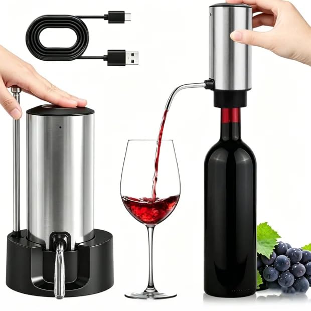 Décanteur électrique haut de gamme en acier inoxydable pour l'aération du vin rouge