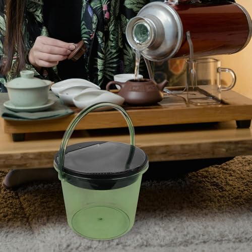 Caneca de basura verde portátil para residuos de té miniatura 5