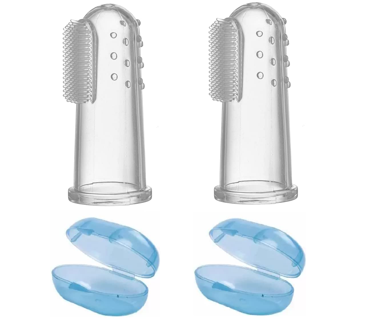 VIN Baby Finger Manual Toothbrush For Training Teething Infant & Toddles & Kids Teeth Brush Soft Babies Toothbrushes Oral Cleaning Massager To Train Your Child Healthy Oral Habits,Transparent-image-40