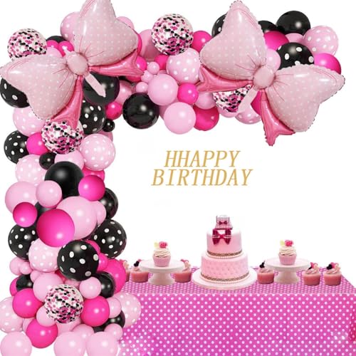 Image of 36 Inches Bow Foil Balloon Huge Bowtie Pink Balloon for Baby Shower, Wedding, Kids Theme Party Decoration (Pink 5)