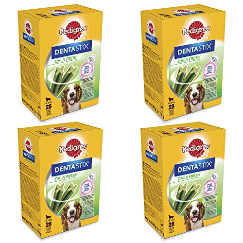 Pedigree DentaStix Daily Fresh tandverzorgingssneak, hondenblackli met actieve stoffen voor elke dag, voor gezonde tanden en een frisse adem