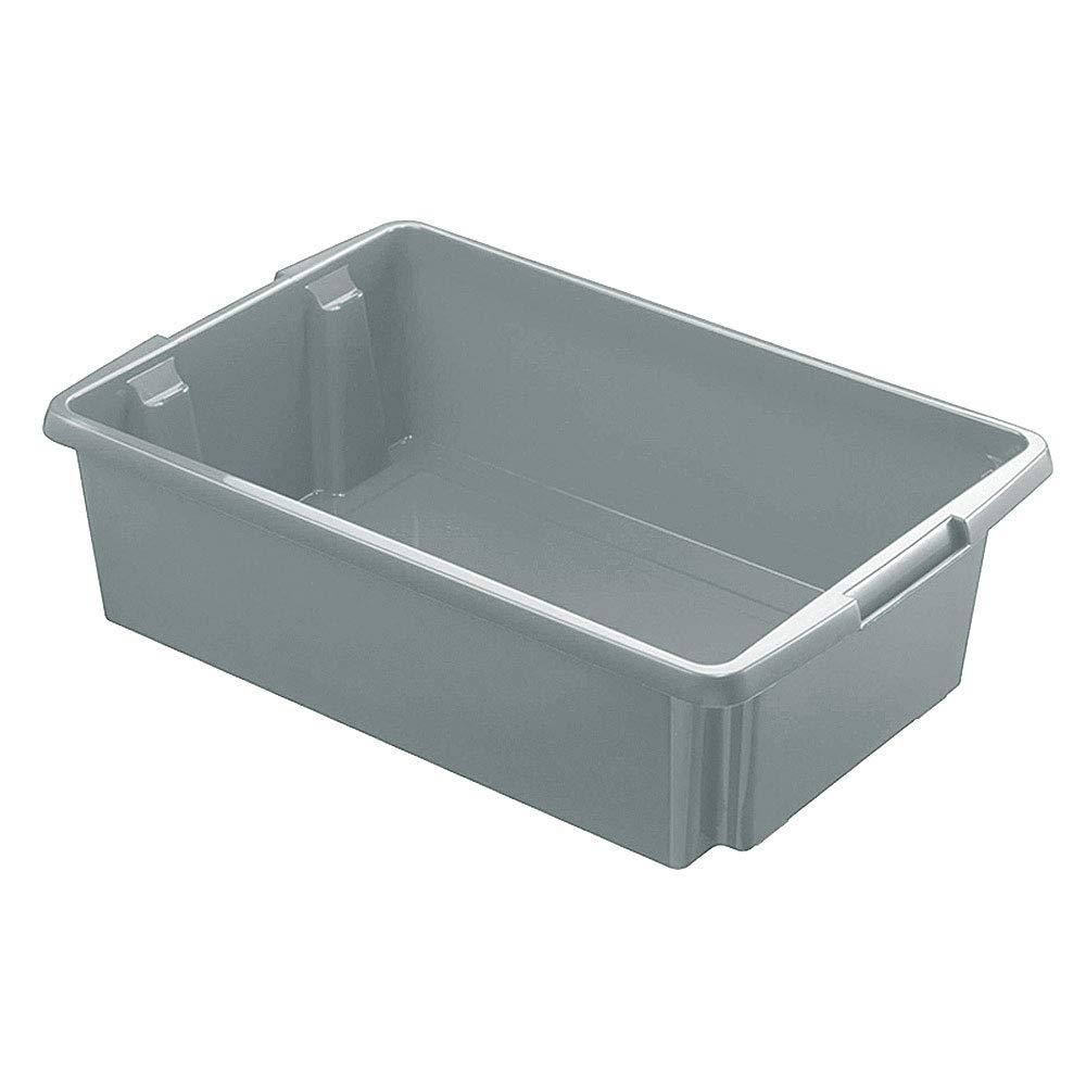 BRB Set di 6 contenitori impilabili per alimenti, dimensioni base 595 x 395 mm, 3 x grigio – 30 litri, 3 x grigio – 51 litri