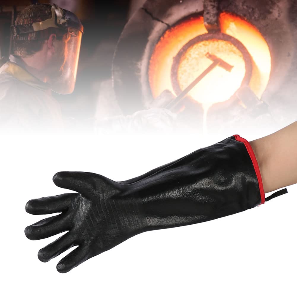 Guanti in neoprene resistenti al calore da 18 pollici - Guanti di sicurezza ignifughi e resistenti all'olio per manutenzione e pulizia industriale - Resistenti agli acidi e agli