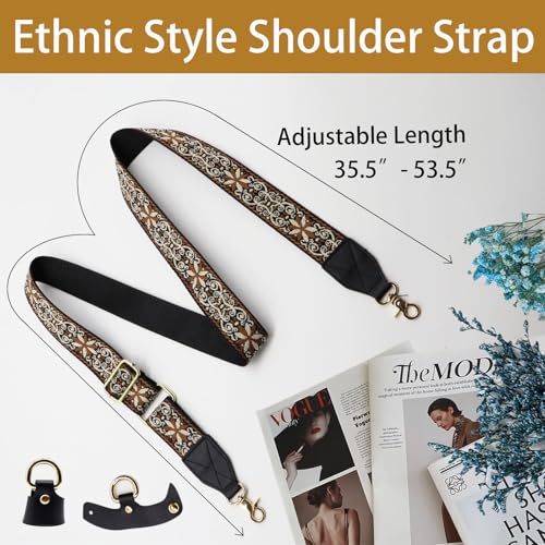 Image of LEMEDE Purse Strap Replacement Crossbody 1.5 inch Wide Shoulder Strap Adjustable Straps Handbag Strap Replacement Belts