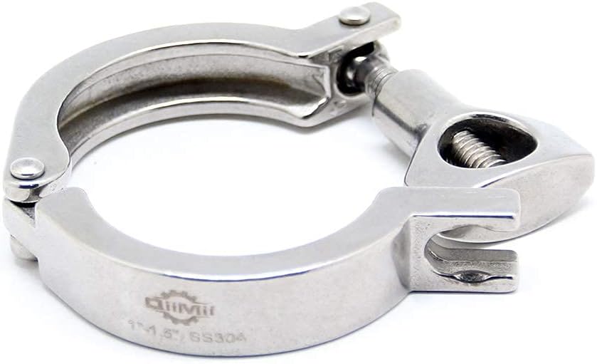 QiiMii 13MHHM Stainless Steel 304 Single Pin Heavy Duty Tri Clamp with Wing Nut for Ferrule TC 1.5"(10 Pack) (1.5 Inch).