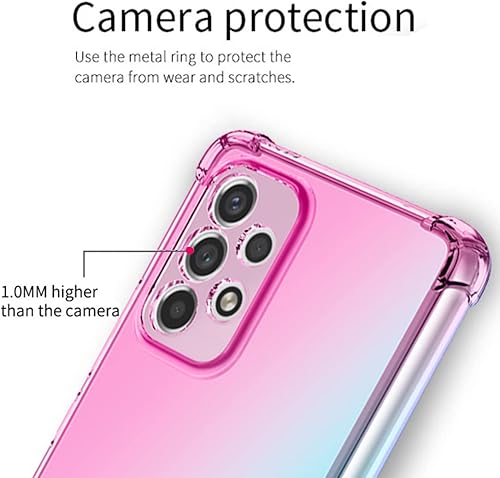 Miniatura 4 de Osophter Funda para Samsung Galaxy A23 5G4G (rosa y verde azulado) con esquinas reforzadas transparentes y transparentes de poliuretano