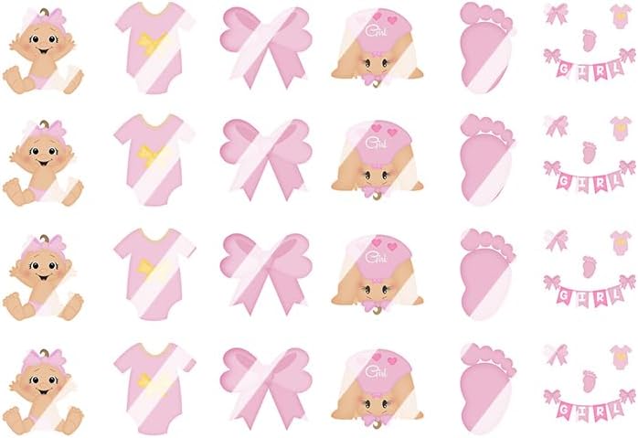 Baby Shower Nursery It´s a Baby Girl Design #4 Nail Art Decals - Waterslide Nail Decals (Child 0.2" inches)