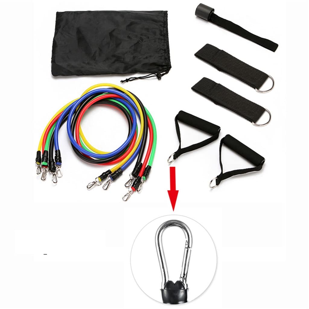 11 in 1 Resistance Bands Set Training Exercise Yoga Tubes Pull Rope Rubber Expander Elastic Bands