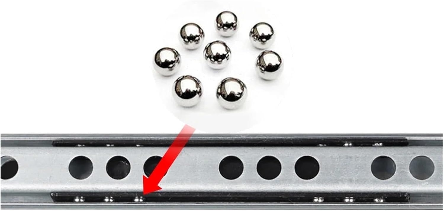 1Pair Drawer Slide Ball Guide Two Sections 17mm(374MM)
