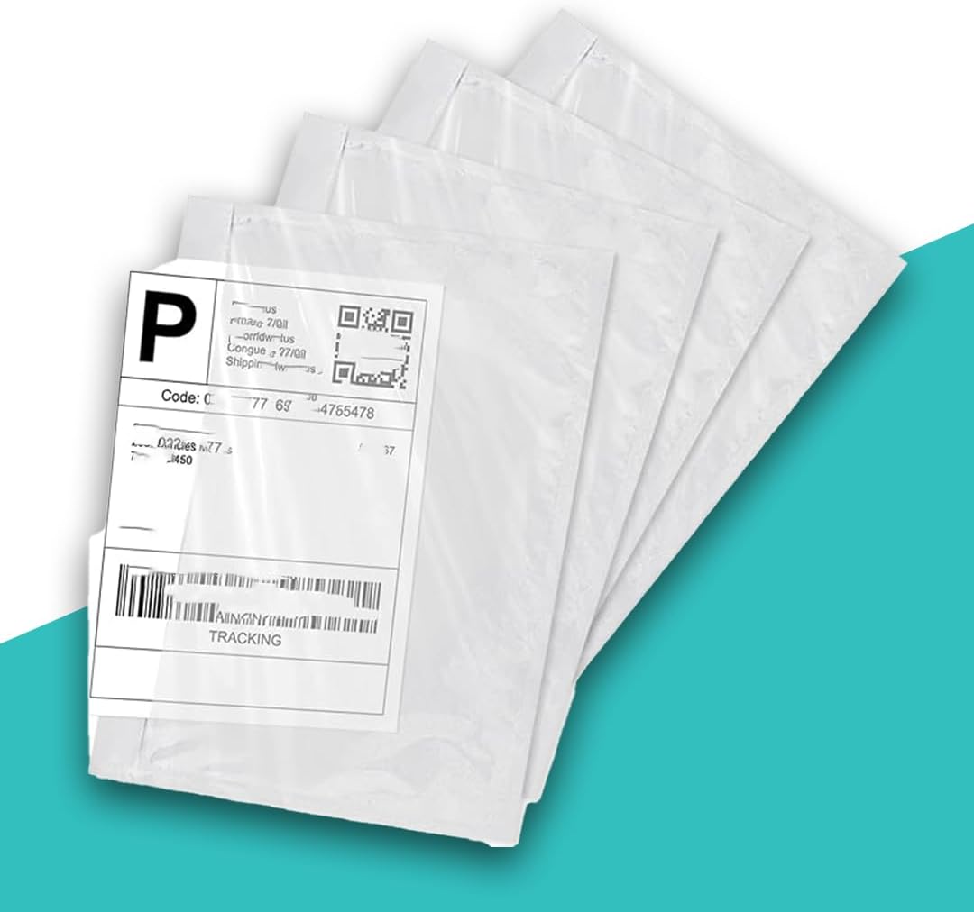 Pack of 200 Self Adhesive Document Pouch 140mm x 115mm Clear Recycled AWB Pouch for Shipping Air Way Bill Pouch Shipping Envelope