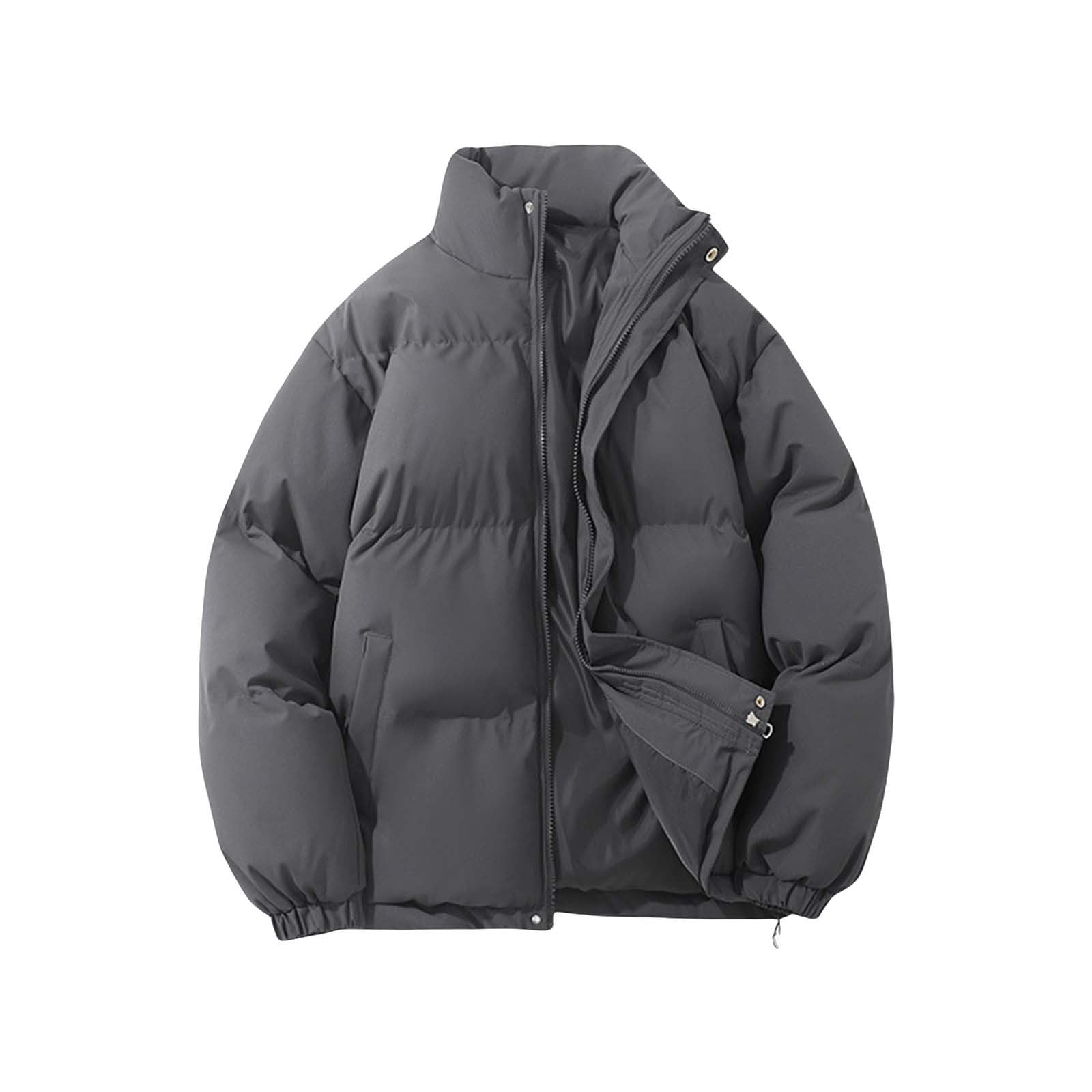 Women's Quilted Winter Unisex Plain Warm Lined with Stand Up Collar Thickened Padded with Zip Outdoor Long Sleeve Coat Casual Down Maglia Pile Montagna