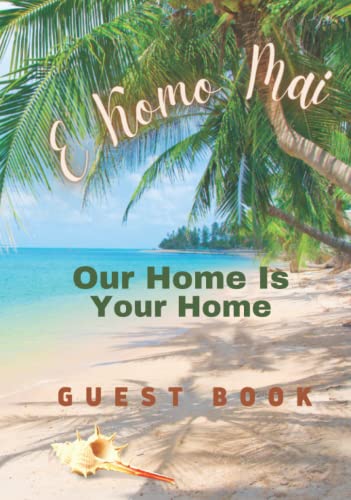 Guest Book Sign-In E Komo Mai: Beach, Hawaii, Tropical For Airbnb, Vacation Home, Motel/Hotel, Guest House,