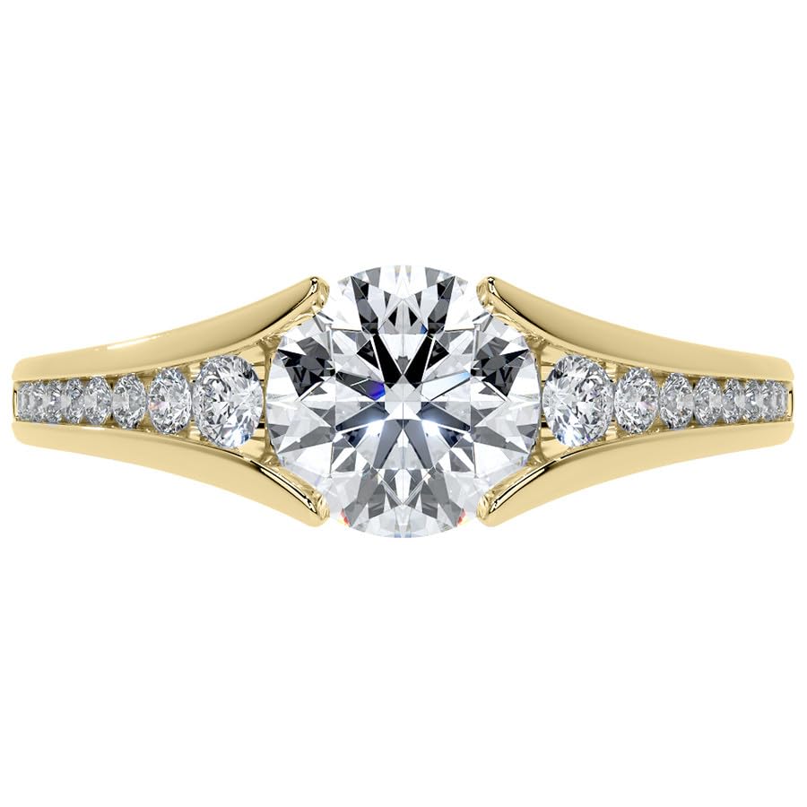 Moissanite Engagement Ring for Women 925 Sterling Silver Round Cathedral Moissanite Wedding Ring D color VVS Moissanite Anniversary Promise Rings for Her4