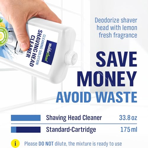 Shaver Cleaner Solution Replacement 33.8 oz - for Clean&Charge Cleaning, compatible with Braun CCR/SmartCare, Lemon Scent, 5–6 Uses - Thumbnail 4