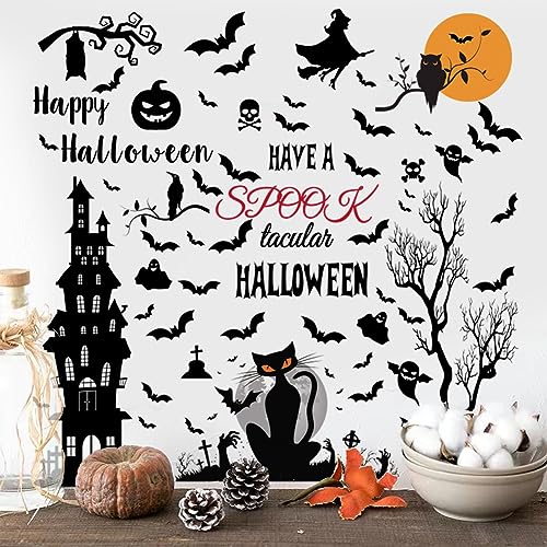 Vinilo Decorativo Halloween Castillo y Murciélagos miniatura 3
