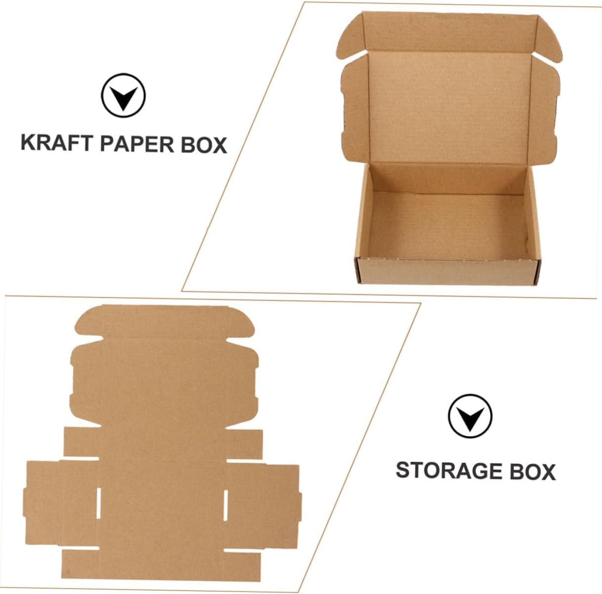 CONGARTENO 15pcs Kraft Paper Boxes for Presents with Lids Rectangle Shaped Foldable Storage Boxes 31x21.5x5cm E-flute Rigid Kraft Paper Small Gift for Party and Event Packaging