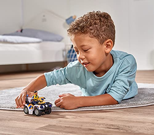 Simba 109251093 - Feuerwehrmann Sam Polizei Quad, mit Malcolm Figur, mit Zubehör, Staffel 12, ab 3 Jahren