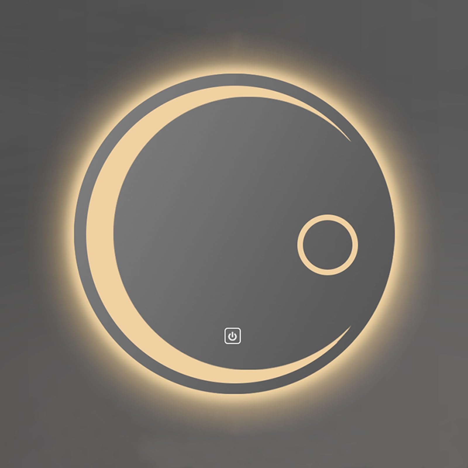 Specchio Espejo de baño redondo con luz LED, espejo cosmético de aumento sin marco, regulable infinitamente, un solo toque, 3 colores de luz, botón táctil doble: perfecto para maquillaje y cuidad