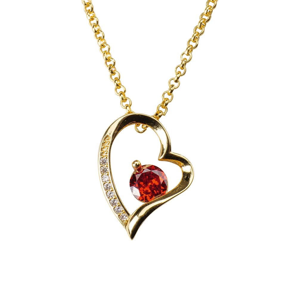 EUROtops Ewige Rose mit vergoldeter Halskette, rote Blume in Schatulle | Herz-Anhänger mit Zirkonia, 925er Sterlingsilber mit 750er Vergoldung, Geschenk zu Valentinstag, Muttertag, Weihnachten