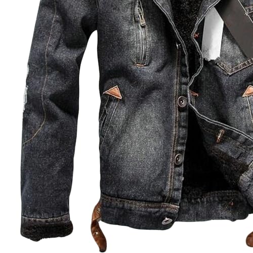 Chaqueta vaquera con forro polar abrigo de invierno para hombre S-6XL 7