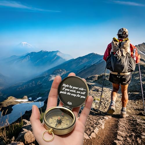 Brújula personalizada de latón con foto grabada y texto para hombres, padres, novios y graduaciones miniatura 6