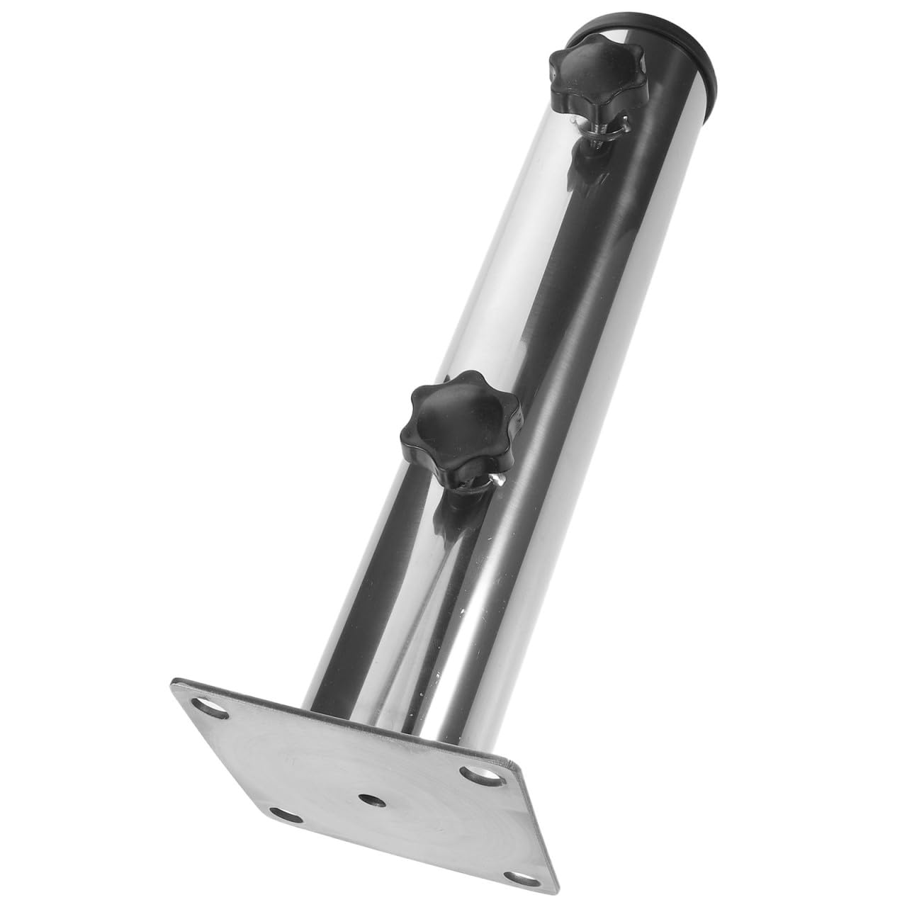 TOYANDONA Supporto in Esterno da Inox per Acciaio Ombrellone | Argento, Tubo Base con Viti di Fissaggio, Montaggio Semplice, Compatibile con Diverse Aste