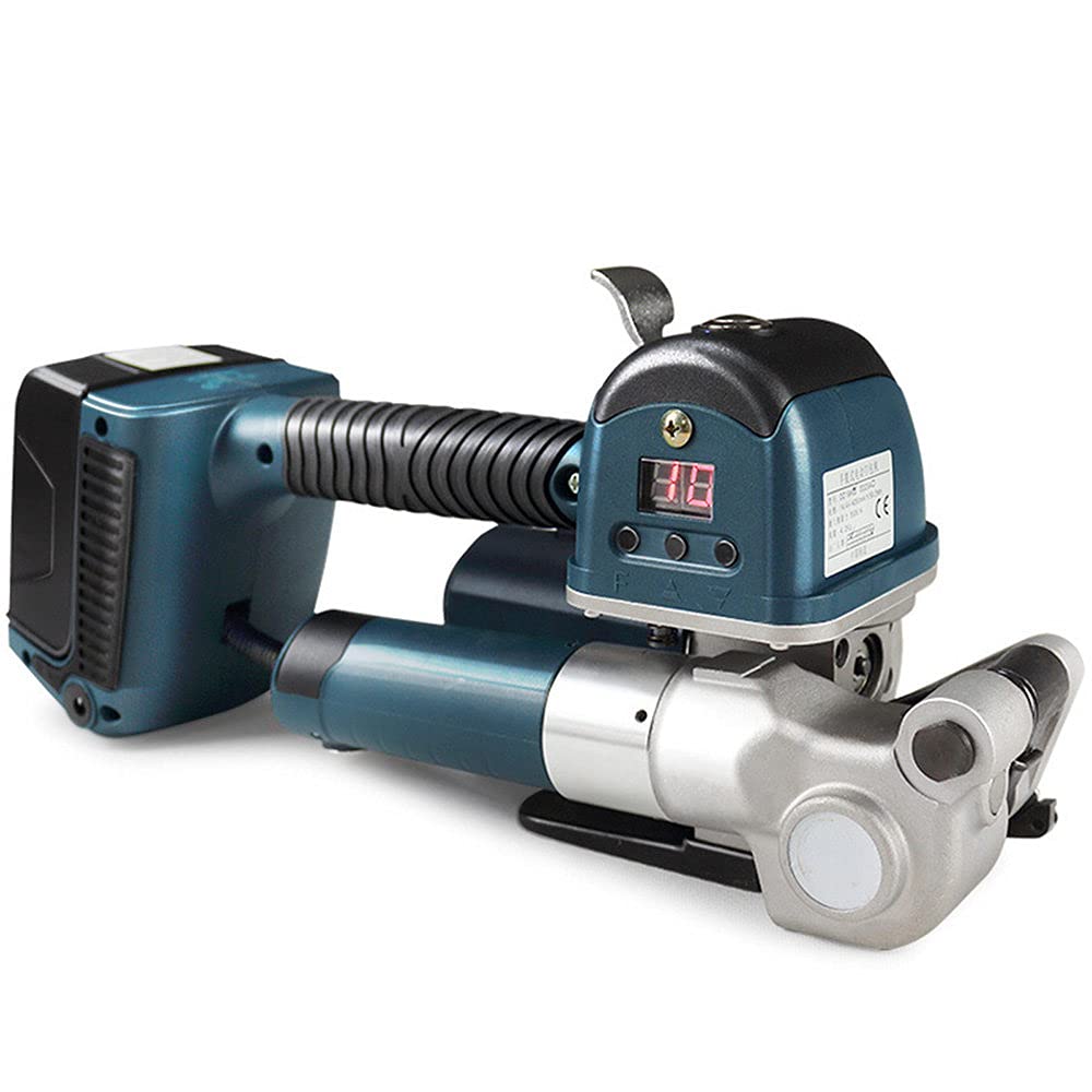 Portatile reggiatrice elettrica,Reggiatrice Tenuta in Mano,per Reggia in Pet/PP di Larghezza 13-19 Mm Reggiatrice Elettrica per Saldatura con Reggia A Batteria Ricaricabile 2X4000Mah.