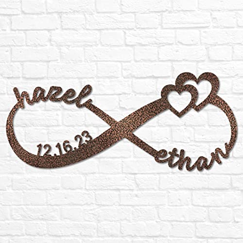 Custom Infinity Sign | Personalized Wedding Gift | Couples Gift For Her | Wedding Date Sign | Engagement Gift | Anniversary Gift | Bridal Shower Gift | Custom Metal Signs | First Names Sign #TOP4