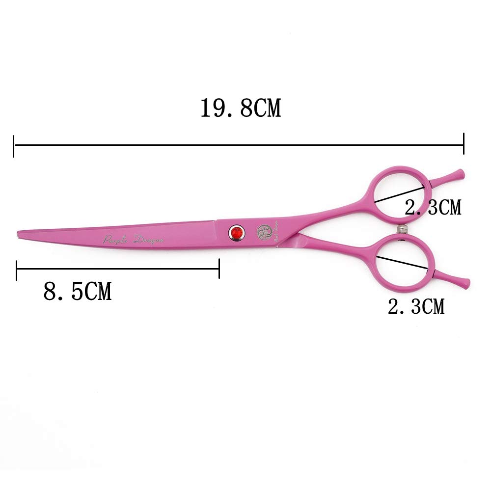 Purple Dragon Lot de 3 ciseaux de toilettage pour chien et chat Rose 17,8 cm