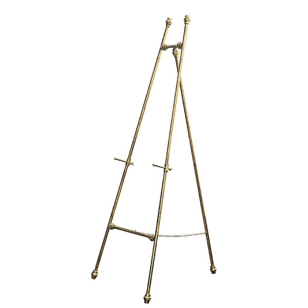 HADECOLL Strong And Durable Easel Adult Photo Frame Floor Stand,Wrought Iron Oil Easel,Bracket Poster Photo Wedding Display Stand,Gold,Size_Name-150Cm