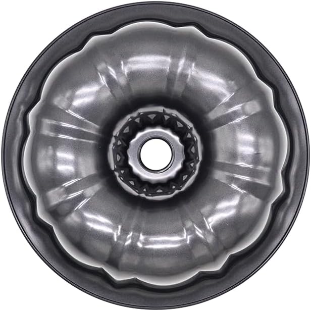 2 Pack 10’’ 12 Cups Carbon Steel Non-Stick Chrysanthemum Pan Cake Baking Mold, Tatinum Color Heavy Duty Fluted Tube Bakeware