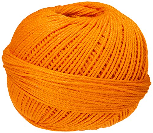 Hilo de algodón premium Lizbeth Handy Hands, tamaño 3, color naranja brillante miniatura 1