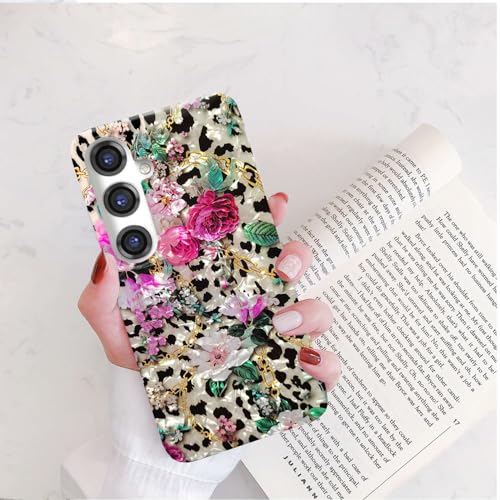 Coque souple Galaxy S24 Plus contre les rayures à imprimé fleuri