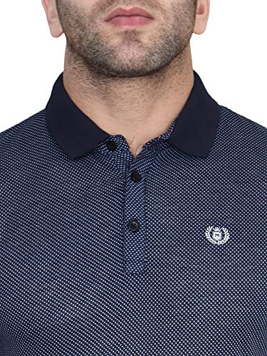 Image of ManHood Men's Summer Regular Fit Half Sleeve Casual Plain Solid Cotton Polo Neck T-Shirt with 3 Button Placket