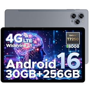 DOOGEE Tab G6 Android 16 Tablet with Sim Card Slot,11 Inch Tablet & Gemini AI, 30GB+256GB/2TB & T7250 Octa Core Android Tablets, 8000 mAh, 90Hz IPS HD & Ultra-Thin, 2 Speakers|Widevine L1|Face ID|GPS