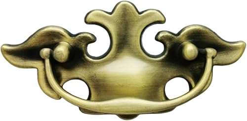 Tiradores de cajones de bronce rojo de 3 colores de 2.91 pulgadas, color curry amarillo antiguo, tirador europeo antiguo, herrajes de gabinete de