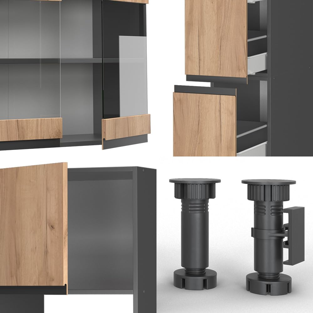 Vicco Cuisine R-Line, Chêne doré/Anthracite, 350cm