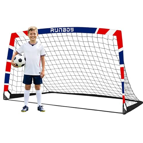 Image of 7x5 ft Kids Football Goal, Portable Junior Practice Soccer Net for Garden (England, 7x5 FT, 1 Pack)
