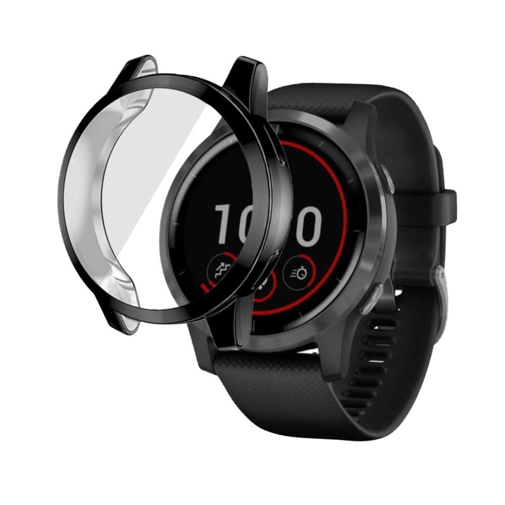 LvBu Custodia Compatibile per Garmin Serie Fenix 6, [2 Pezzi] Antiurto Schermo TPU Protezione Cover Protettiva per Serie Fenix 6 (Serie Fenix 6, Nero+Nero