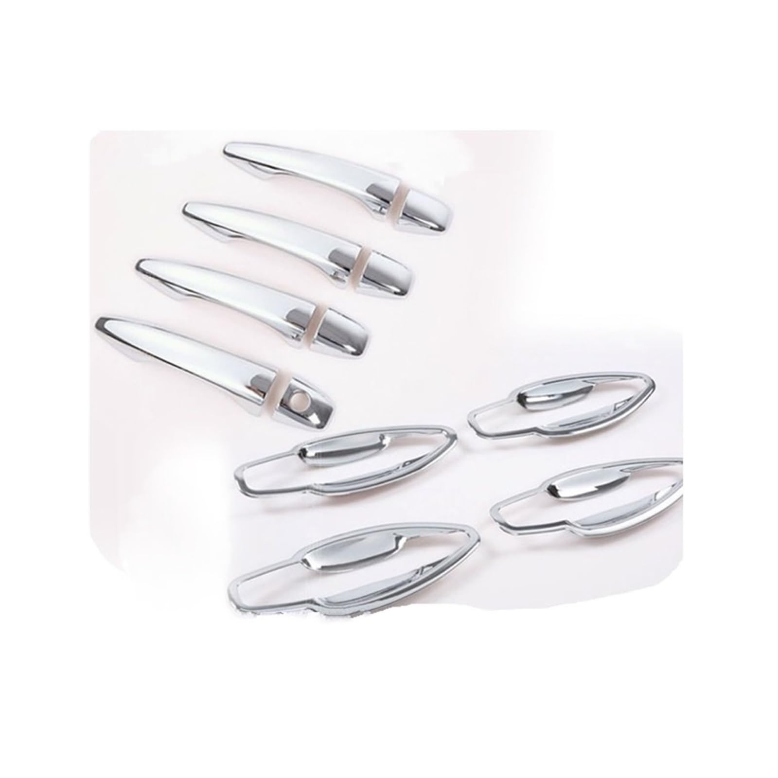 Drezzo Car Exterior Door Handle Chrome Door Handle Cover Trim Stickers Set for Peugeot 2008 2013-2019(Handle and Bowl)